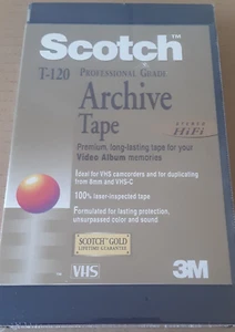 SCOTCH PROFESSIONAL GRADE BLANK ARCHIVE TAPE - VIDEO/VHS - NEW - Foto 1 di 1
