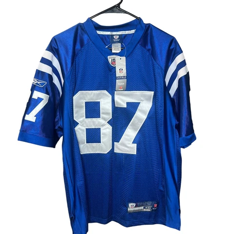 Reebok Reggie Wayne #87 Indianapolis Colts Blue Home On Field Jersey Size 48 New Cover