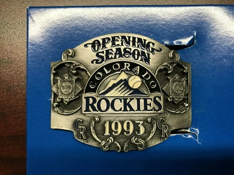 1993 Limited Edition Opening Season Colorado Rockies Belt Buckle Mint in Box! Cover