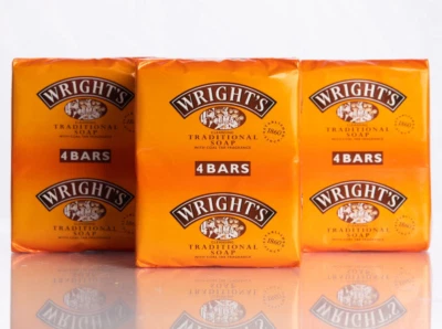 12x Wright's Traditional Coal Tar Soap 100g, Wrights original bars of soap 3x4