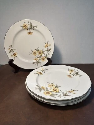 Vintage Canonsburg Autumn Mist 22k gold-rimmed 10” DINNER PLATES set of four (4) - Image 1 of 4