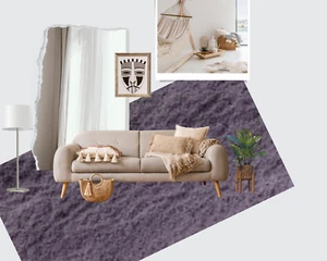 Fluffy Rugs Anti-Slip SHAGGY RUG Super Soft Carpet Mat Gray Purple Home Decor - Picture 1 of 9