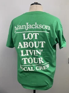 Alan Jackson Lot About Livin' Tour RARE Local Crew Concert T Shirt  1993 Green - Picture 1 of 7