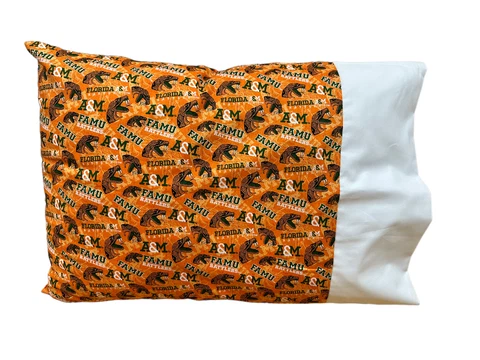 Florida A&M FAMU Rattlers Pillowcase-Tone on Tone Cotton Cover