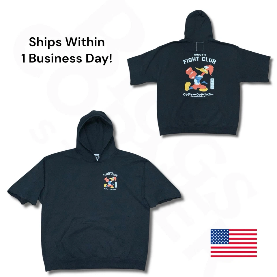 Sudadera con Capucha Riot Society Woody Woodpecker Para Hombre XL Negra Woodys Fight Club Sudadera Foto 1 de 4