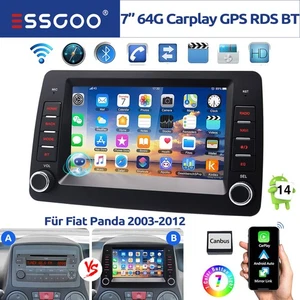 64GB Für Fiat Panda 2003-2012 Carplay Android 14 Autoradio GPS NAVI BT WIFI SWC - Bild 1 von 14
