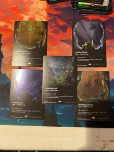 MTG Edge of Eternities Complete Set of Shock Lands Borderless Galaxy Foil - Picture 1 of 6