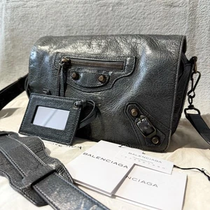 BALENCIAGA Arena Classic City Toolkit Black Leather Shoulder Bag fromJapan - Picture 1 of 10