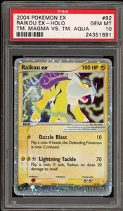 Pokemon Raikou EX Team Magma Vs. Team Aqua Holo Rare #92 PSA 10 Gem Mint - Picture 1 of 2