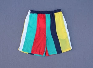 Pantalones Cortos Genera De Colección Para Hombres M Coloridos Bloque Rayas Malla Forrados Bañador Años 90 - Imagen 1 de 12