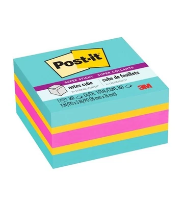 Post-it Super Sticky Notes Cube (3x3 – Bright Colors) 360 Sheets Per Note cube - Image 1 of 4