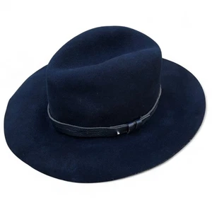 Rag & Bone Fedora Hut Damen Einheitsgröße blau 100 % Wolle breite Krempe Kappe New York - Bild 1 von 11