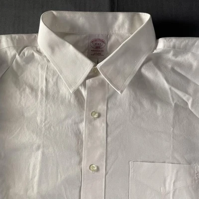 Camisa Brooks Brothers Para Hombres 18 4/5 XXL Blanca Madison Calce Algodón Sin Hierro Vestido Foto 1 de 4