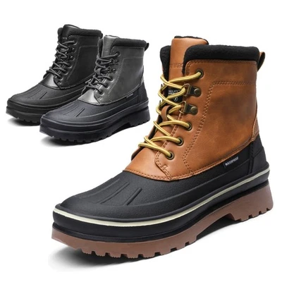 Botas de nieve impermeables aisladas para hombre zapatos de invierno de piel cálida al aire libre Foto 1 de 4