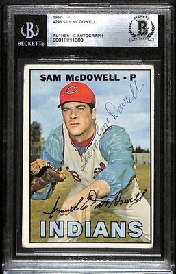 1967 Topps 295 Sam McDowell  BGS Auto Autographed BAS Authentic C100132 - Image 1 of 3