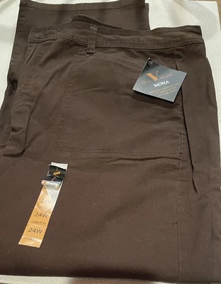 Nuevo con etiquetas Pantalones Adelgazantes Para Mujer Gloria Vanderbilt Elastizados Mona Marrón 24W Elastizados Promedio Foto 1 de 4