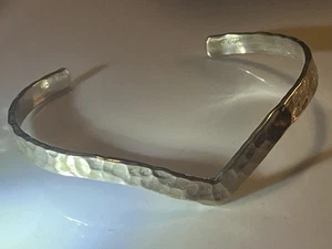 VTG Sterling Silver - MEXICO Hammered V-Shaped 6.5" Cuff Bracelet - 10.5g - Picture 1 of 21
