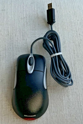 Microsoft BLACK Intellimouse 5-Button USB Scroll Optical Mouse PS/2 Compatible - Image 1 of 4