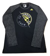 Adidas MLS Columbus Crew S.C. Raglan L/S Tee Black/Gray/Yellow 4715a 