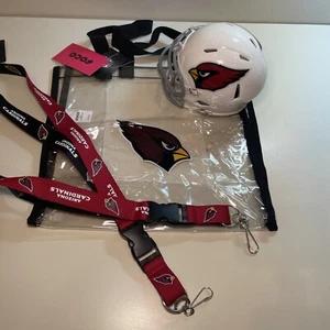 Cordini Arizona Cardinals, mini casco (senza scatola) e set borsa trasparente - Foto 1 di 6