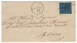 1852 Antike Staaten Modena - 40 c. dunkelblau auf Falz mit Stangenstempel - Bild 1 von 2
