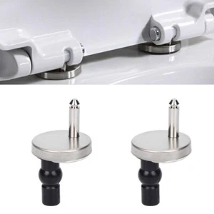 2x Toilet Seat Hinges Top Close Soft Release Quick Fitting Heavy-Duty Hinges Set - Picture 1 of 24