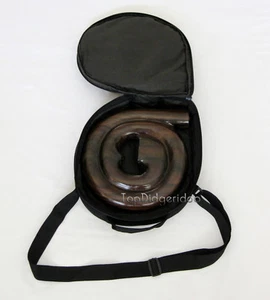 Spirale DIDGERIDOO + TASCHE Reise Schnecke Muschel Wirbel kompakt Handarbeit Sono Hartholz - Bild 1 von 12