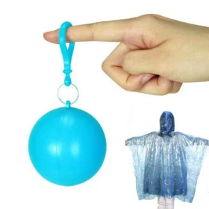 Disposable Ball Portable Disposable Raincoat Plastic Rainwear Travel Rain Poncho - Picture 1 of 16