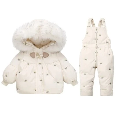 Winter Children Clothing Set 2Pcs Girl Down Jacket New Baby Snowsuit for Kids - Image 1 of 4
