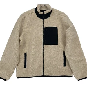 Chaqueta Sherpa Para Hombre Sonoma Grizzly Talla Pequeña Avena con Borde Negro Nueva con Etiquetas #668B - Imagen 1 de 14