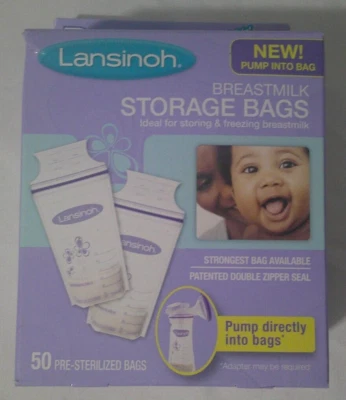Bolsas de almacenamiento de leche materna Lansinoh - 50 bolsas preesterilizadas (NOS) NUEVAS Foto 1 de 4