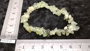 Bracelet baroque PREHNITE et EPIDOTE pierres roulée mineraux lithotherapie chips - Picture 1 of 2