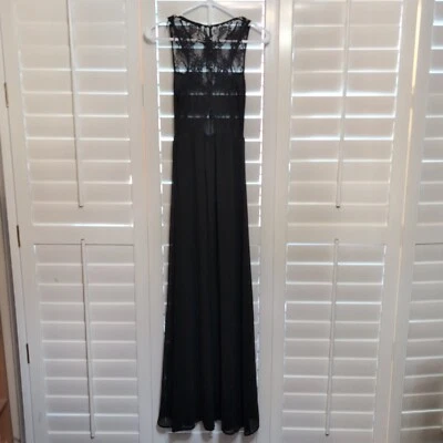 ZARA Trafaluc Women's High Neck Sleeveless Black Maxi Floral Lace Dress Size XS - Image 1 of 4