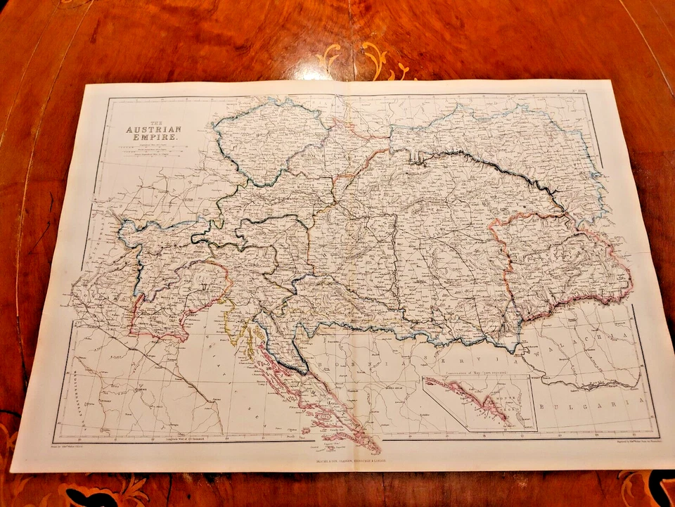 c1859 Large Colour Blackie Austrian Empire Hungary Venice Croatia Transylvania - Image 1 of 1