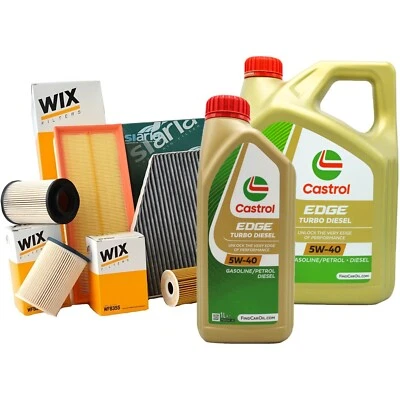 Kit tagliando olio CASTROL EDGE 5W40 5LT 4 FILTRI WIX VW GOLF 4 IV 1.9 66 KW - Imagen 1 de 4