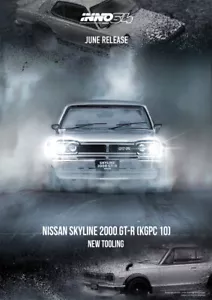 INNO 1:64 NISSAN SKYLINE 2000 GT-R (KPGC10) Silver Diecast Model Car gift - Picture 1 of 6