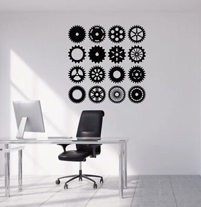 Vinyl Wall Decal Gears Teamwork Home Office Business Motivation Stickers 4371ig - Picture 1 of 3