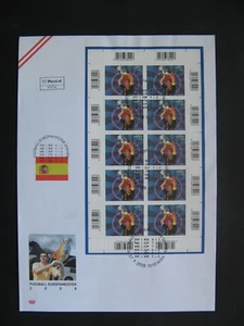 AUSTRIA, large cover FDC 2008, mini sheet Spain Winner EC soccer 2008 - Picture 1 of 1