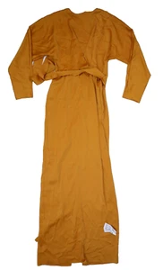 ASOS Design Satin Scoop Neck Maxi Dress Cut Out Waist Detail Gold Womens US 6 - Picture 1 of 8
