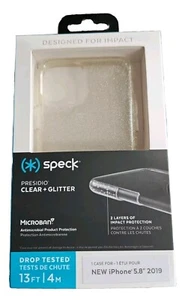 Speck Presidio Clear Gold Glitter Anti Scratch Case Cover for iPhone 11 Pro - Picture 1 of 3