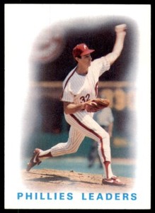 1986 Topps Baseball Card Phillies Leaders (Steve Carlton) Philadelphia Phillies