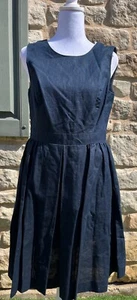 Nuevo con etiquetas Vestido Brooks Brothers Rojo Polar Azul Marino Carrera Plisado Corte Mezcla Lino 6 M - Imagen 1 de 7