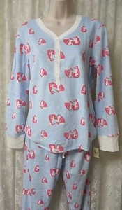 PJ Couture Pajama's Sleepwear Blue Foxes LARGE JRs. NEW SOFT - Picture 1 of 5