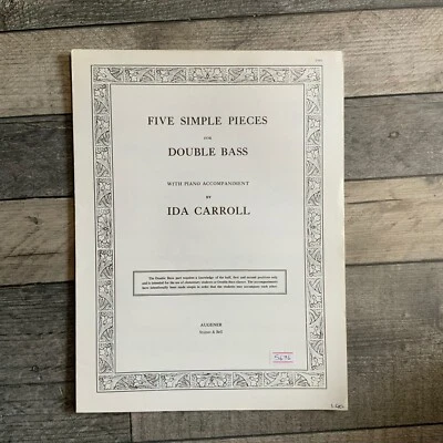 Five Simple Pieces For Double Bass By Ida Carroll Augener Sheet Music - Image 1 of 3