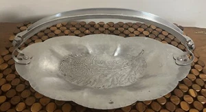 Continental handgeschmiedetes Aluminium Silverlook 572 Chrysantheme Blumen Tablett - Bild 1 von 5