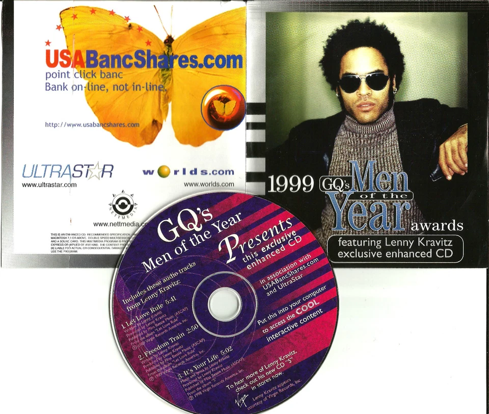 LENNY KRAVITZ GQ magazine PROMO SAMPLER CD Single w/ ENHNACED VIDEO INTERVIEW Foto 1 de 1
