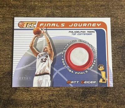 2001-02 Topps Champions and Contenders TCC Finals Journey Worn Matt Geiger SSP - Image 1 of 2