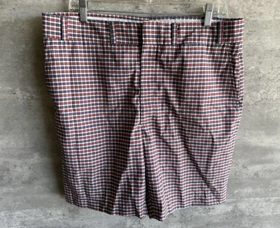 Vintage 1960s Jay-Jay Jaymar Red White & Blue Plaid Cotton Twill Shorts Size 34 - Image 1 of 4