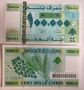 Libanon 100.000 Livres 2004 Präfix Ex Ersatz UNC 2 Stück Consevutive - Bild 1 von 1