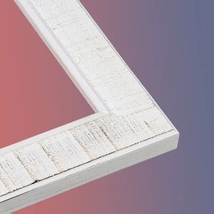 Panoramic Sculpted White Picture Frame - UV Acrylic, Backing, Hanging Hardware - Picture 1 of 8